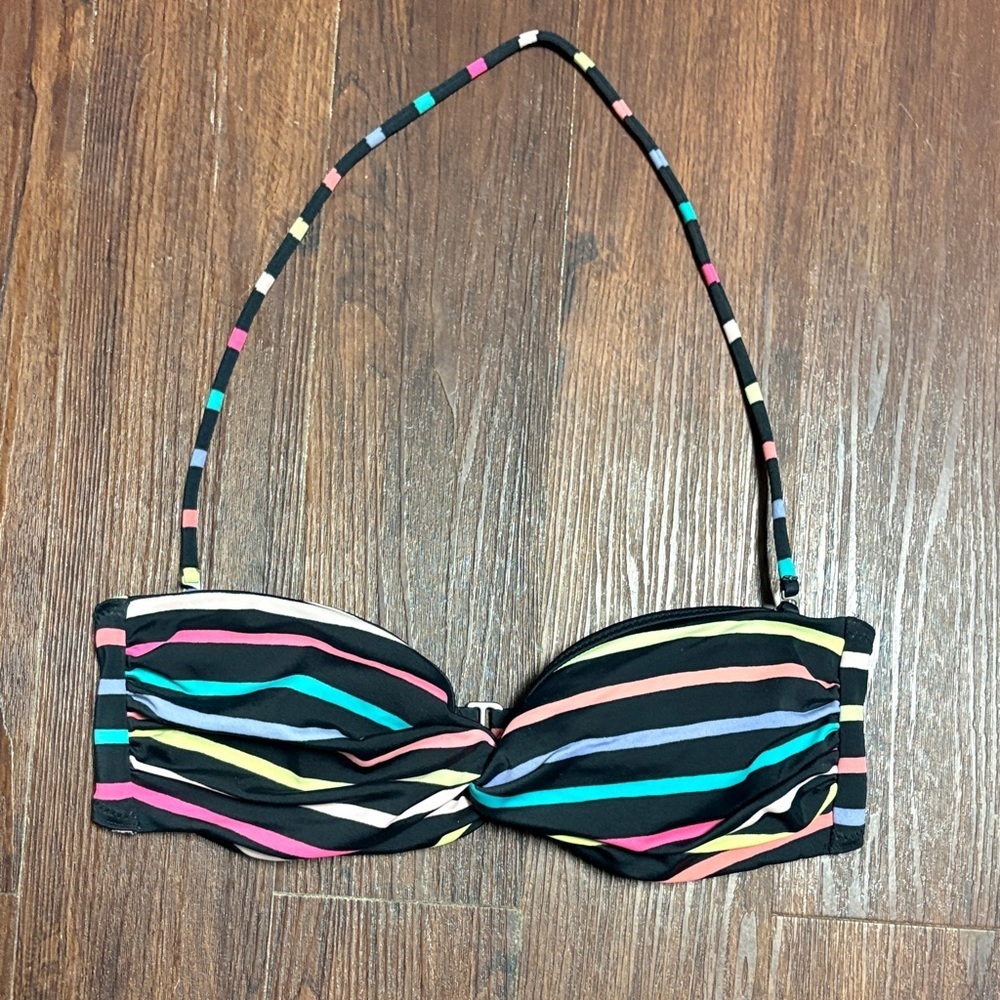 Victorias Secret stripped halter/strapless swimsuit top small top size small